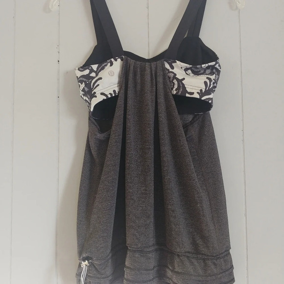 Lululemon Tank Top 6 Run Back On Track Gray Floral - Picture 4 of 6